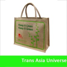 Hot Sell custom printed burlap tote bags with rope handles