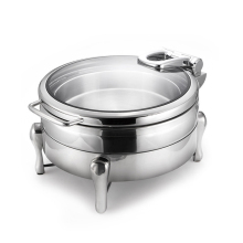 Hotel Round Induction Stainless Steel Buffet Chafer Serving Dish