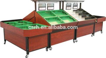 Manufacturer RH-VF-W01Combination Plywood Vegetable & Fruit Display Shelf