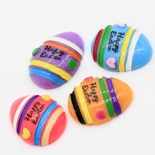 Colorful 100 pz / borsa Cabochon in resina a forma di uovo di Pasqua per artigianato fatto a mano Decorazioni perline Slime Holiday Ornaments