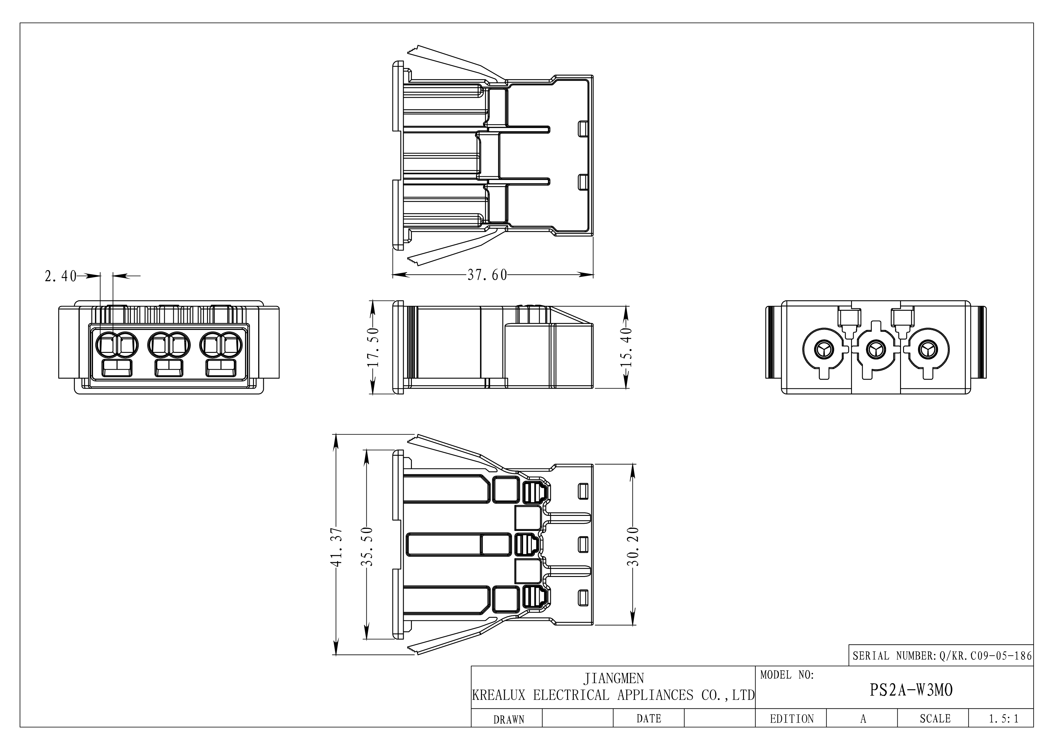 3 WAYS PLUGGABLE WIRE CONNECTOR MALE