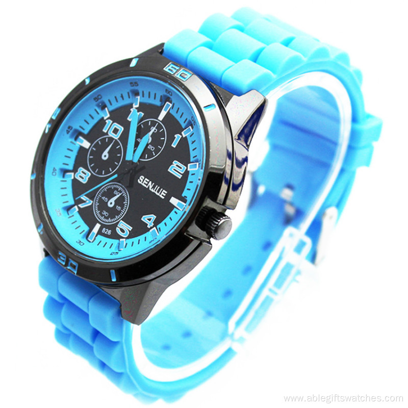 Rubber Jelly Gel Quartz Analog Sports Wrist Watch