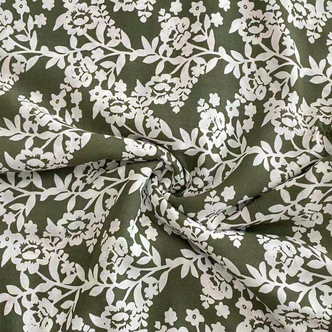 Beliebte beliebte 45er -Gewebkleidungsstücke 100% Rayon Blumenblume gedruckte Grenzgewebe