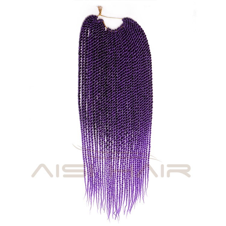 Aisi Hair Senegalese Twist Crochet Hair Ombre Brown Grey Purple Bug Synthetic Braiding Hair Extensions for Women