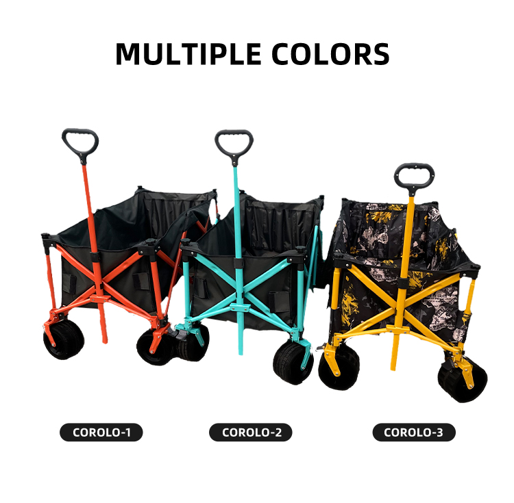 Outdoor picnic cart Folding Collapsible Wagon Outdoor Camping Cart with Universal Wheels & Adjustable Handle