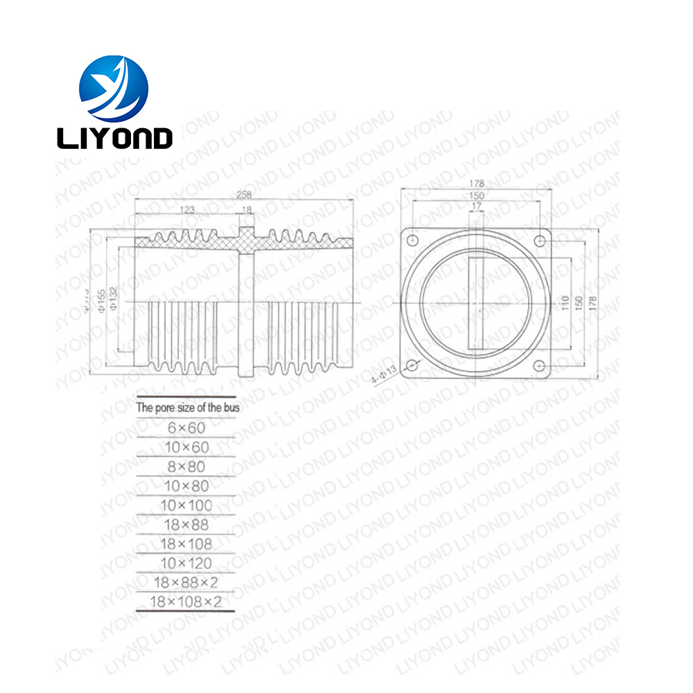LYC183  Switchgear 12kv Insulation Bushing  High voltage epoxy resin wall through bushing