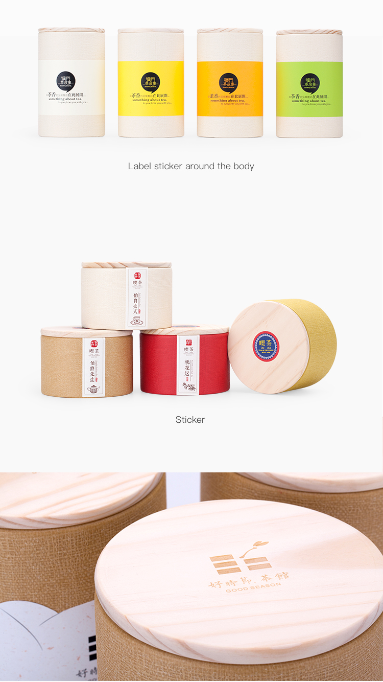 Tianhui Creative Food Grade Recycle Box Paper and Pine Wood Series 120 Recycled Materials Accept Tea Tube Packaging CN;FUJ