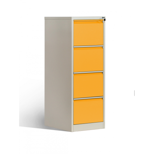 Вертикальный металлический шкаф с 4 ящиками для офиса