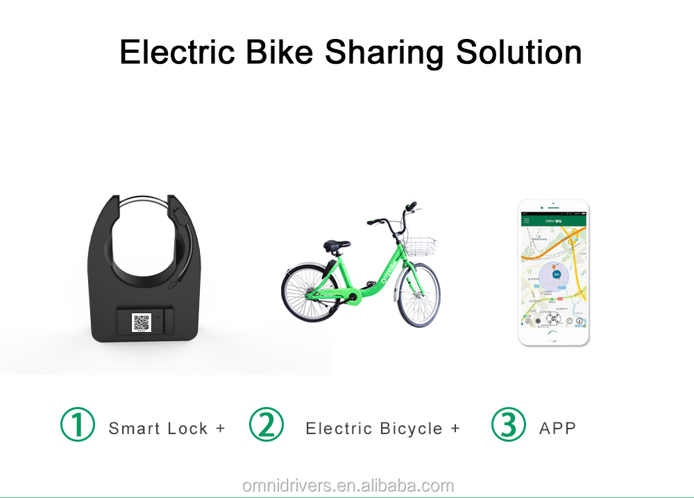 Omni Popular waterproof IP 67 GPS positioning 2G/4G GPS BLE sharing rental E bicycle bike Smart lock