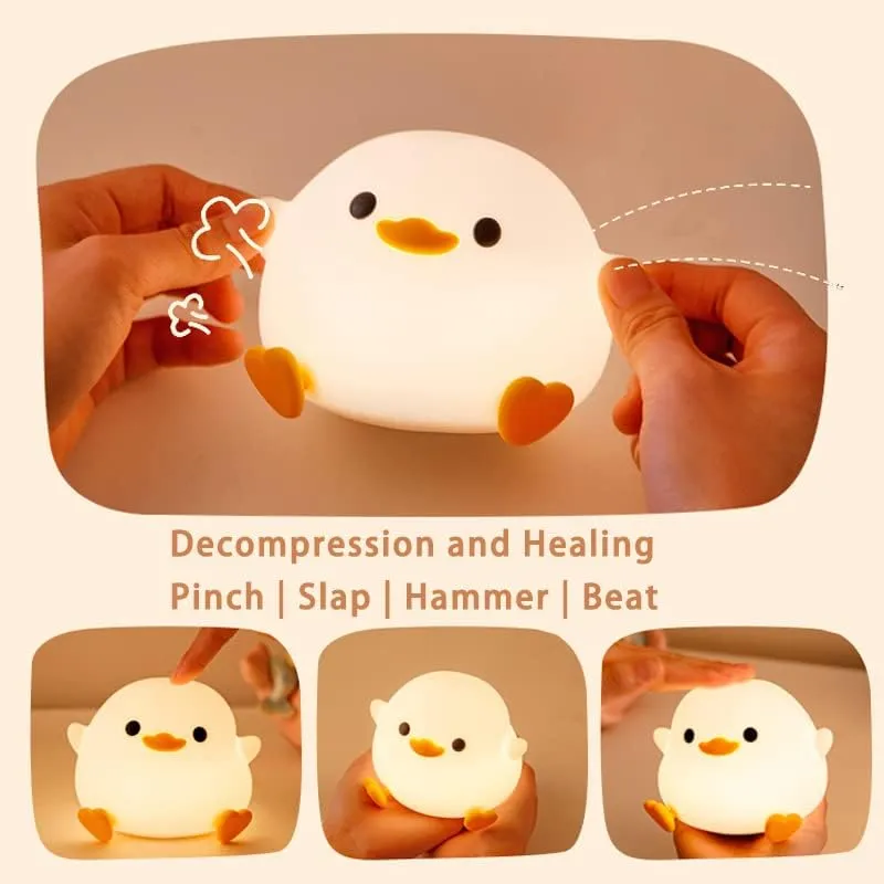 Silicone Duck Night Light with USB Charging for Sleeping Ambiance