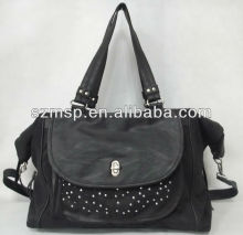 Ladies canvas and PU hobo bag