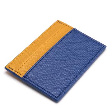 Porta della carta compatta combinata di colori blu e giallo