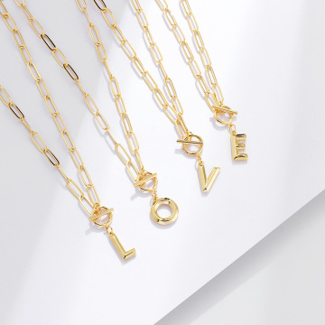 New Alphabet Necklace Gold Plated Pendants Necklace Initial