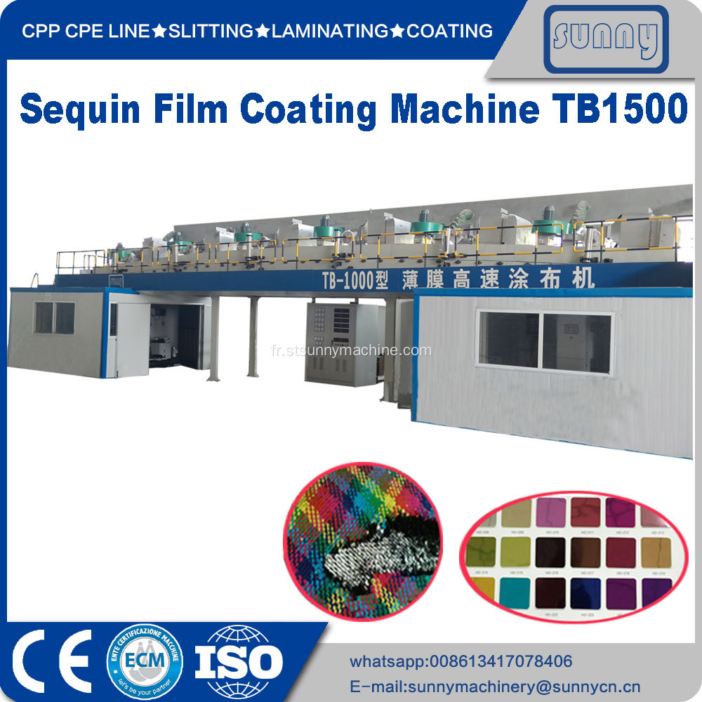 Machine de revêtement de film de feuille de paillettes PET métallisées TB1500