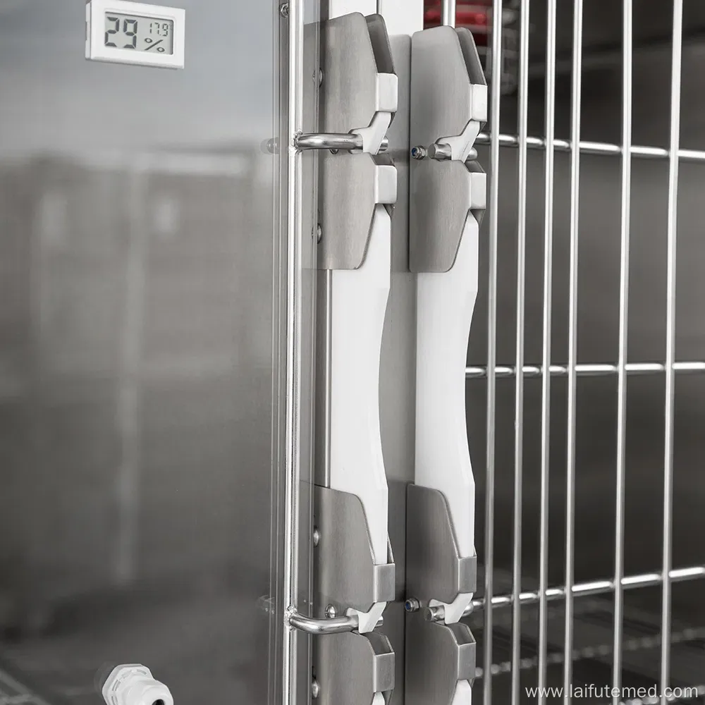 Inpatient Veterinary Care Stainless Steel Cage with Oxygen and Infrared Therapy