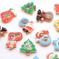 Brokat Christmas Charms Rzemiosło żywiczne Xmas Snow Deer Tree DIY Art Deco Kawaii Święty Mikołaj Wisiorek Naszyjnik Biżuteria Ozdoba Sklep