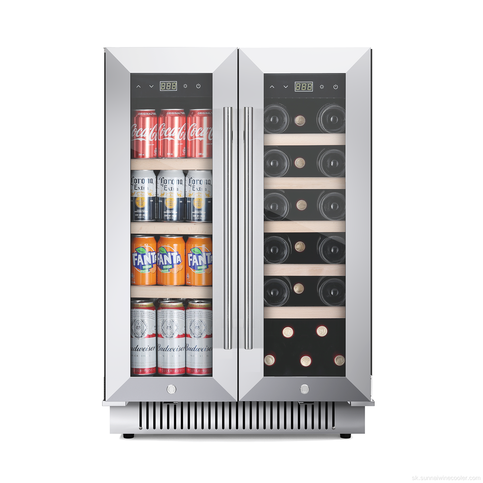 Chladiace chladiče vína a nápojov Kompresorová sklenená chladnička
