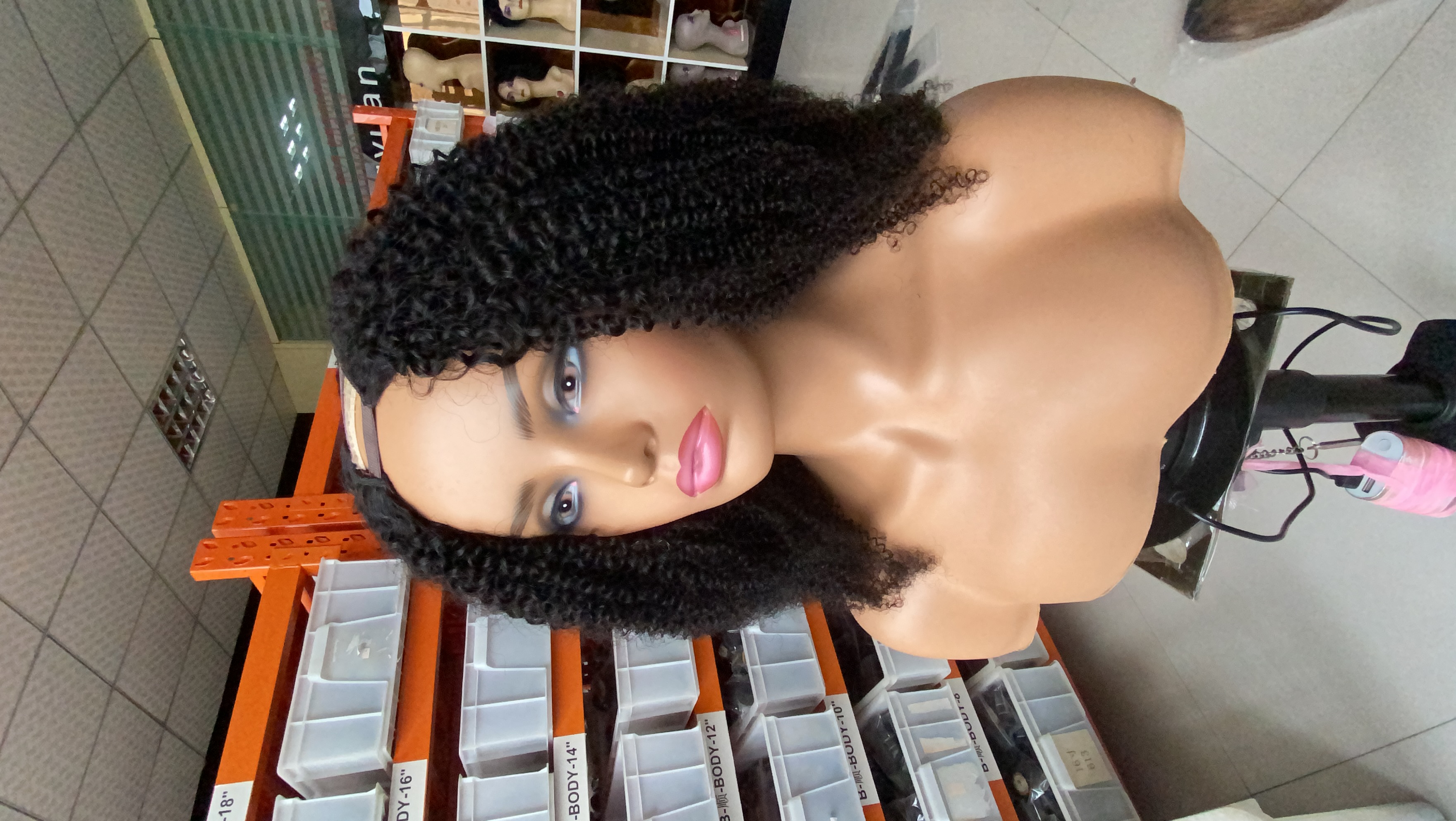 U Part Human Hair Wigs,Afro Kinky Curly Wig Brazilian Hair Vendor