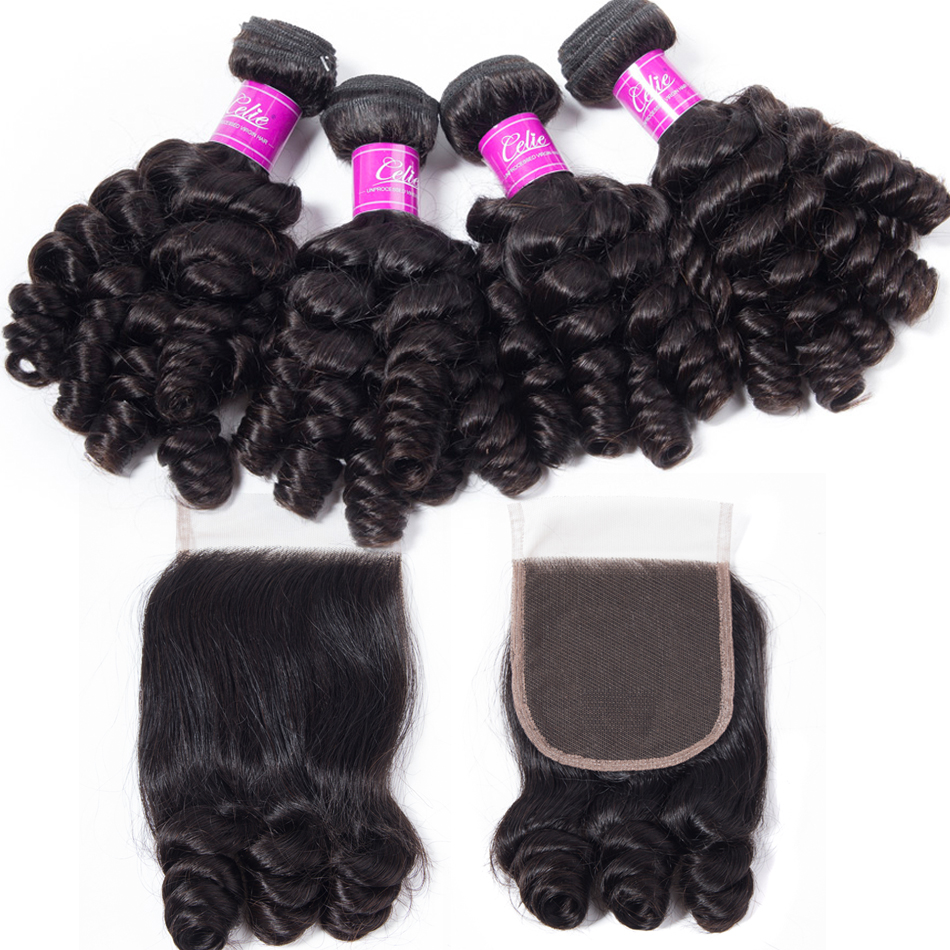 Wholesa No Shedding Tangle Great High Grade 1 donor 100% Virgin Brazilian Human Hair Bundles with Lace Closure for black women