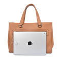 Young Women Leather Handbag Tan Color Shopping Bag