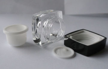 cosmetic packaging jar, plastic square jar, acrylic nail art container