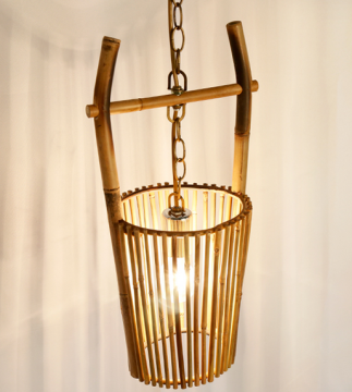 New design bamboo basket modern lighting Chain bamboo pendant light