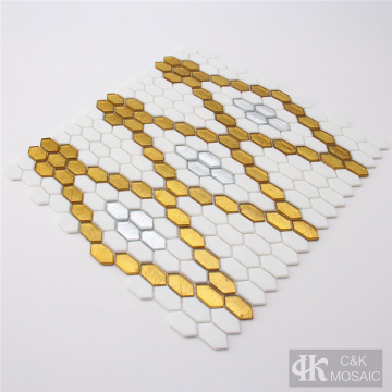 Yellow mosaic glass mosaic tiles