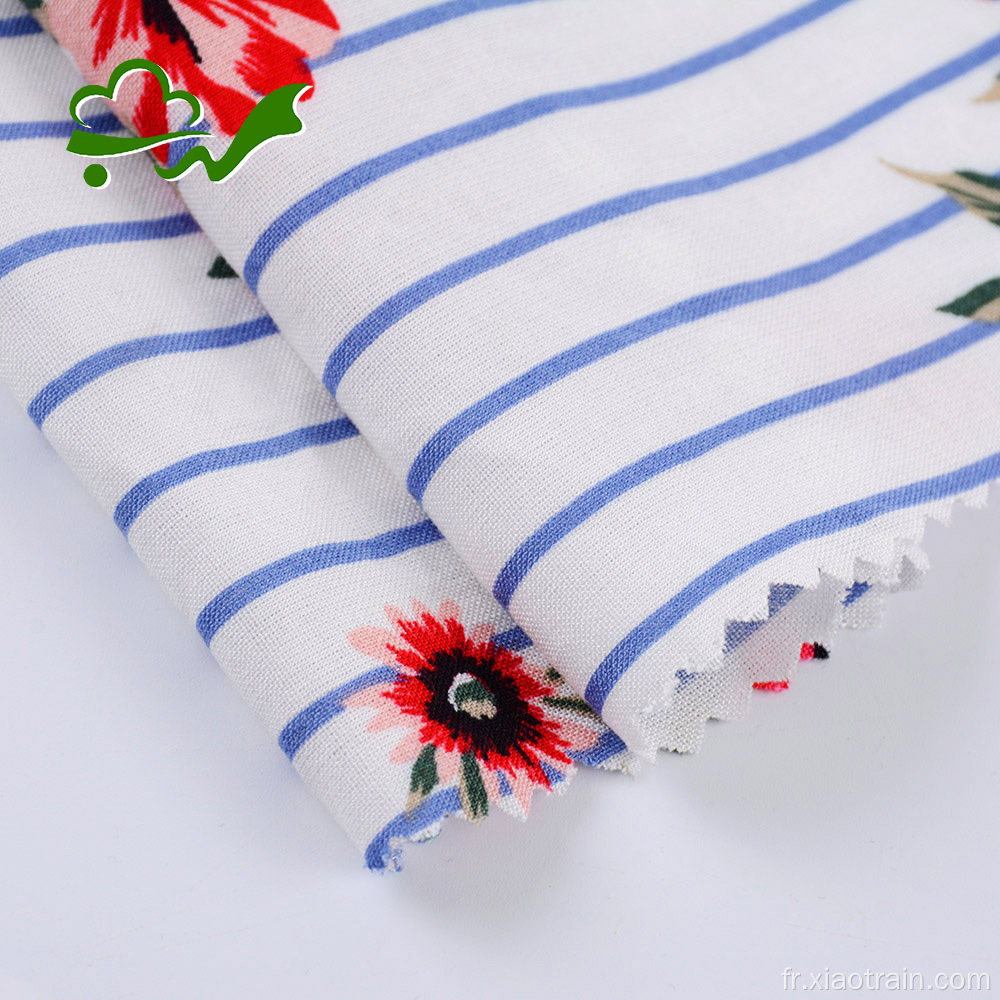 Tissu de rayonne motif floral tissé imprimé trente pour robe