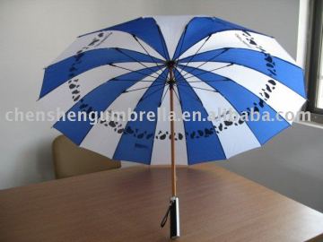 16ribs wooden pole straight umbrella