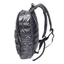 Custom Logo Black Quilted Backpack Nylon Daily School Backpack Designer Zipper School Travel Bag