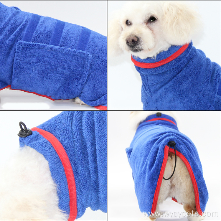 Waist Wrapped Supper Absorbent Pet Bathrobe