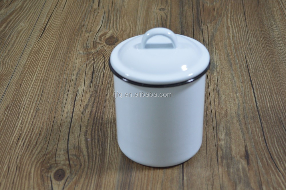 Enamel Sauce Canister Storage Canister With Lid