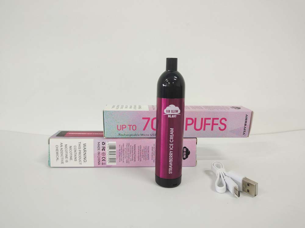 Caneta Vape recarregável 7000 Puffs luz LED colorida