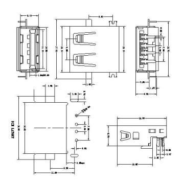 USB Right angle board up 3.9mm