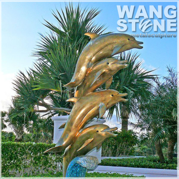 Life Size Brass Outdoor Dolphin Statue