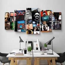 Custom Classic Rock Canvas Prints - 5 Panel Music Album Collage Wall Art