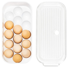 Stackable Egg Container with Lid and Handles - 16 Count (2 Pack) for Refrigerator