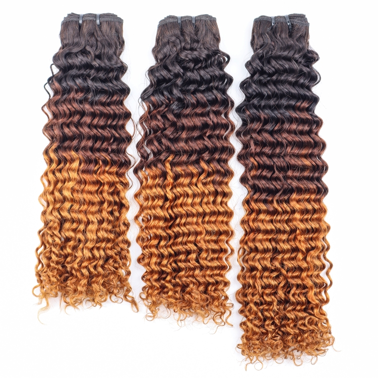 Whosale Double Brown Bone Straight Cuticle Aligned Human Virgin Brazilian Straight Body  wave Hair Extension