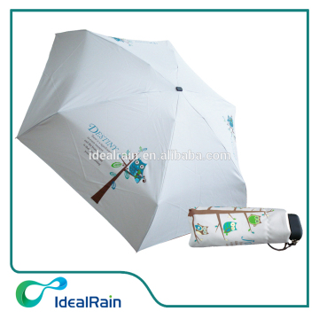 White Umbrella Tree & Owl Print Mini Umbrella