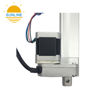 24V Electric Linear Actuator with Stepper Motor for Adjustable Beds - 1000N Load Force, 0.3mm/s Speed, 400mm Stroke, IP54