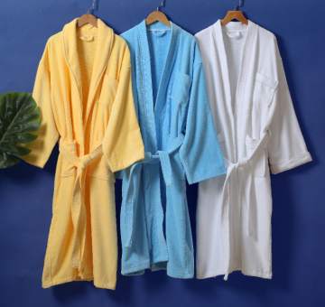 Hotel Pure cotton velvet material bathrobe kimono collar
