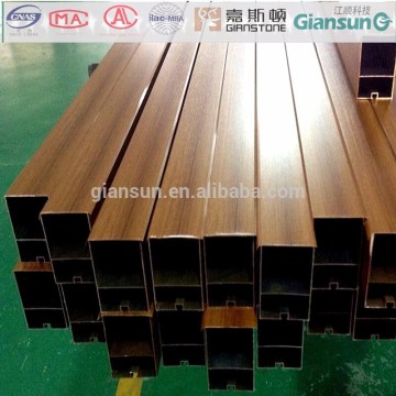 wooden coated aluminium profile material / alu-alloy door-window profiles/aluminium profile with wood pattern