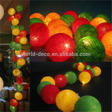 110V fancy colorful cotton ball string lights / 20 Colored Cotton Ball String Lights set / Cotton Ball Decorative String Light