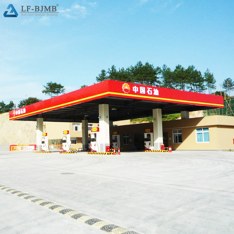 Prefab space frame structures petrol station canopy