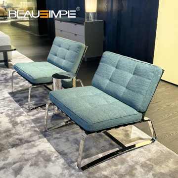 Modern Leather and Fabric Delaunay Leisure Chairs