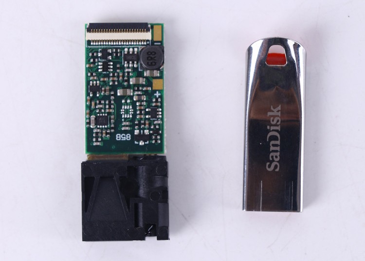 20m UART Laser Distance Sensors Size vs USB flash disk