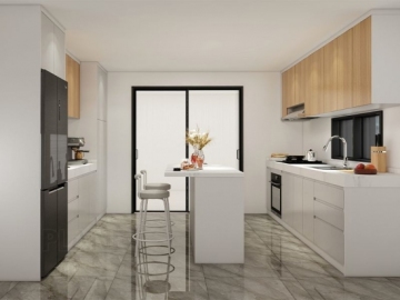 Modular Shaker White Oak Framed Design Kitchen Cabinet