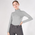 1/4 zip pour femmes d&#39;équitation de chevaux de base de vêtements d&#39;extérieur