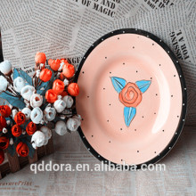 customized dinner plates for restaurants/handpainted ceramic pizza plate