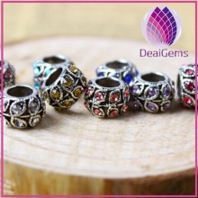 Big Hole 7x9mm European Murano Alloy Beads for Jewelry